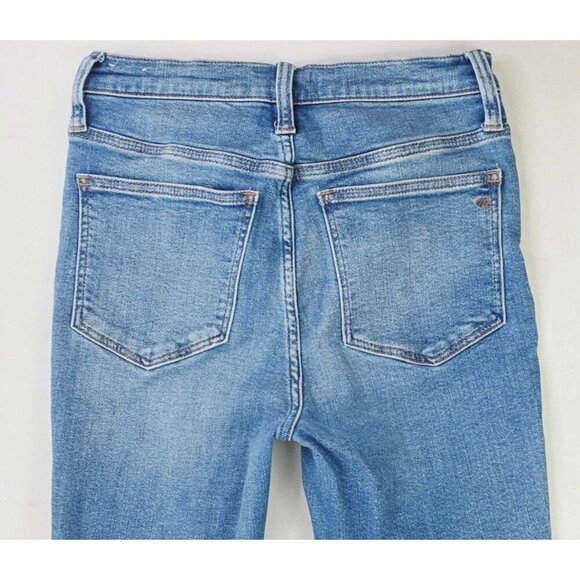Madewell Size 25X27 Women Cali Demi Boot Blue Denim Embroidered Logo Denim Jeans - Picture 12 of 13